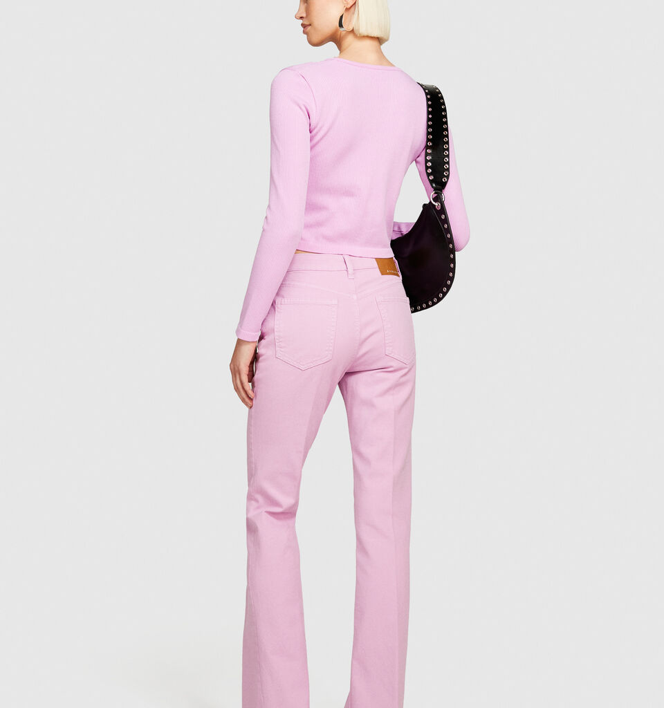 Colored flared fit jeans - women's bootcut & flared jeans - Pink | Sisley image number 3